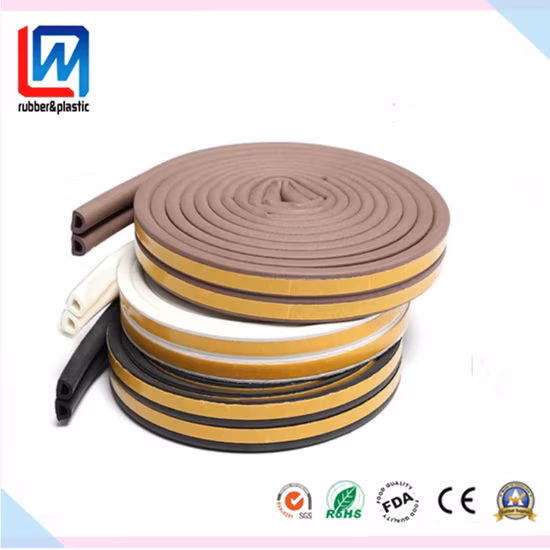 D-förmige Schwammextrusionsgummiprofile mit selbstklebender Rückseite